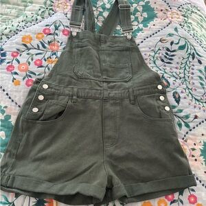 Green Women's Overall Shorts